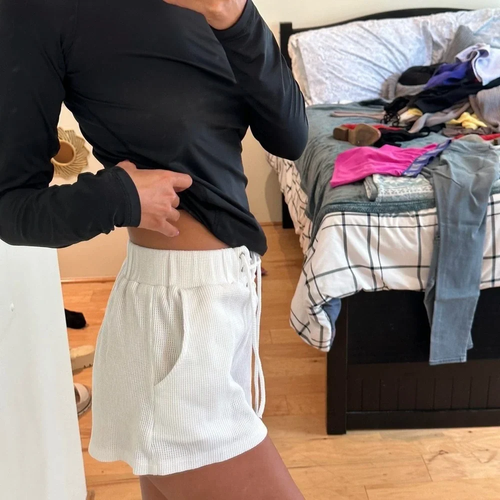Princess Polly White High Waist Shorts